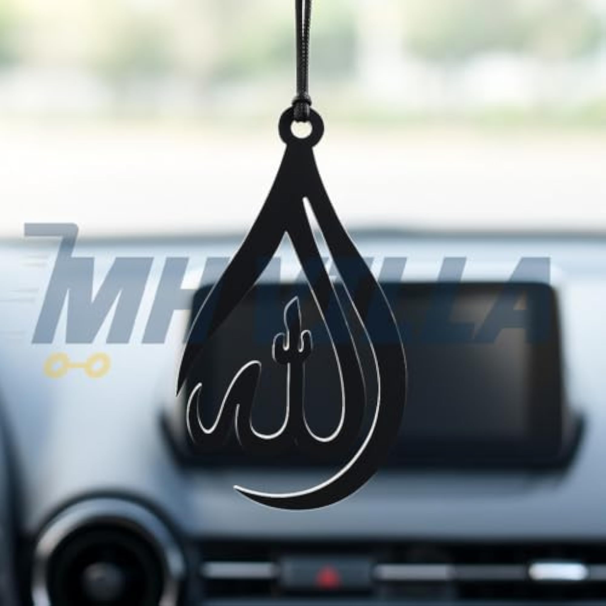Acrylic Islamic Car Hanging Allah Decoration, Tear Drop Design